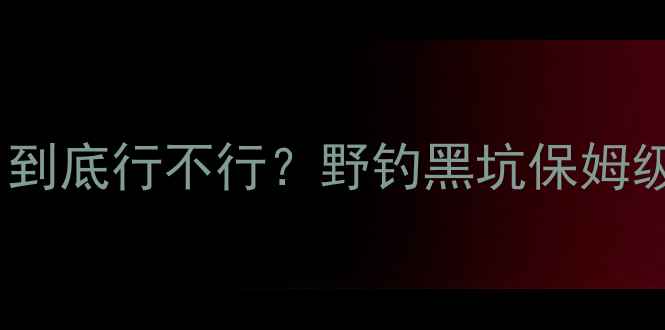 图片 🔥荒王饵料单用到底行不行？野钓黑坑保姆级教程来了！🎣1