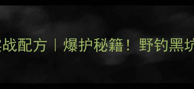 图片 🔥速攻螺鲤蓝鲫饵料搭配实战配方｜爆护秘籍！野钓黑坑通用秘籍｜钓鱼佬必看！1