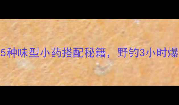 图片 🔥钓鲤鱼必看！5种味型小药搭配秘籍，野钓3小时爆护的实战攻略🔥